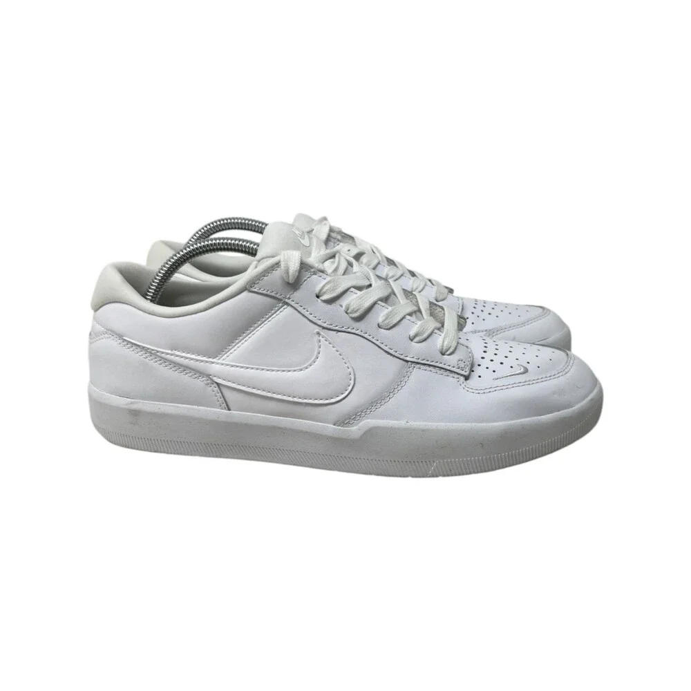 Nike Sneaker Men's Size 10 SB Force 58 Premium Triple White DH7505-100 Leather